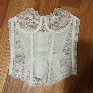 COPY - Vintage BEAUTIFUL White Lace bra long line